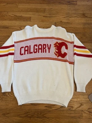 *RARE* Authentic Calgary Flames Large CCM Knit Sweater - Image 1 of 4