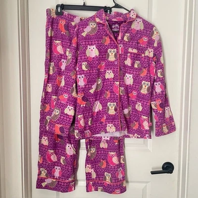 Conjunto Pijama Nick & Nora Owl Morado Talla M Foto 1 de 4