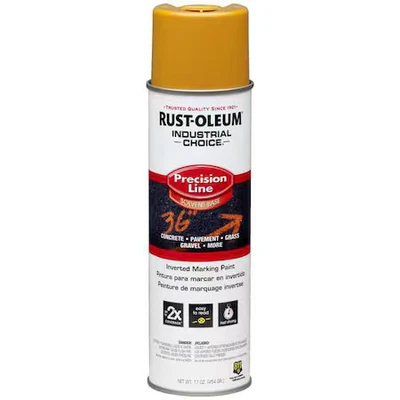 Rust-Oleum 203024V Precision Line Marking Paint, Inverted, Caution Yellow, 20 Oz - Image 1 of 2