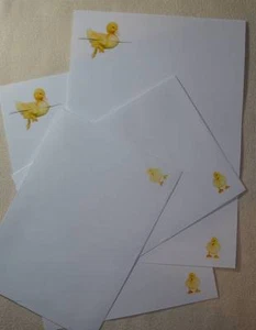 Duckling Writing Paper Stationery Set + matching envelopes 12+4 UNLINED - Picture 1 of 1