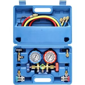 3 Way AC Diagnostic Manifold Gauge Set for Freon Charging, Fits R134A R12 R22 - Picture 1 of 5