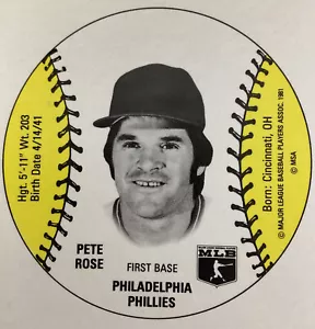 Pete Rose Philadelphia Phillies Wiffle Insert Preproduction Card 1981 RARE - Picture 1 of 5