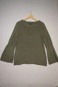 Banana Republic Women's Raglan Sleeve Knit Crewneck Olive Cotton Small - Picture 1 of 11