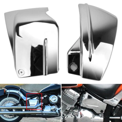 Chrome Battery Side Covers For Yamaha V Star 650 XVS650 Custom XVS650A Classic Foto 1 de 4