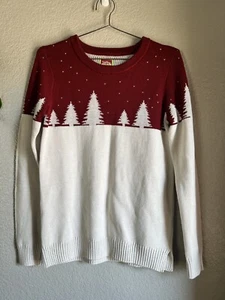 Youth Boys Holiday Arcade Christmas Sweater Red & White Size Large - Picture 1 of 6