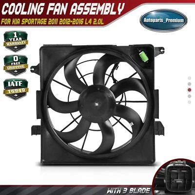 Conjunto de ventilador de refrigeración del radiador con cubierta para Kia Sportage 2011 2012-2016 L4 2,0 L Foto 1 de 4