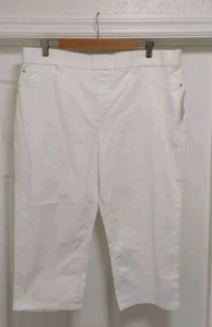 Kim Rogers Capri Pants Women Size 18 Average White Pull On Tummy Control Stretch - Picture 1 of 10