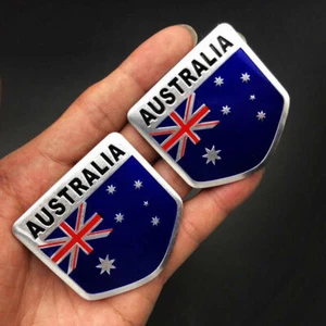 2x Pegatinas Coche Logotipo Bandera Escudo Australia Emblema Metal Insignia Calcomanía Accesorios - Imagen 1 de 16