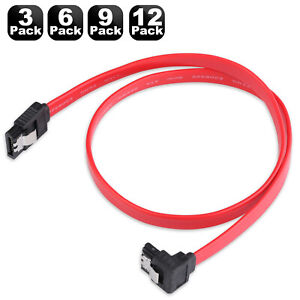18-inch SATA III 6.0 Gbps to Down Angle Female Data Cable L-Shape w/Latch Cord