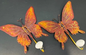 Butterfly Wall Mounted Bathrobe/Towel Hooks ~ Set of 2 ~ 8.5" X 7.5" - Picture 1 of 10