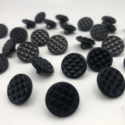 Botones de caña redonda negros levantados geométricos Art Deco 15 mm lote de 13 o 144 D813 Foto 1 de 4