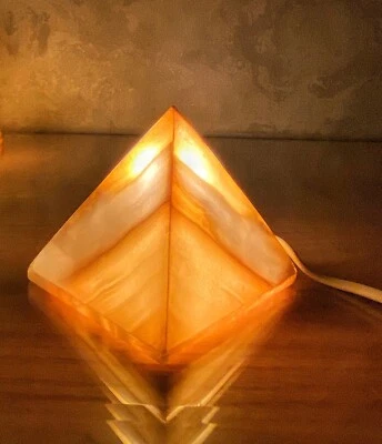 Enchanting Alabaster Pyramid Lamp:Timeless Glow - Calm - Romantic - Image 1 of 4