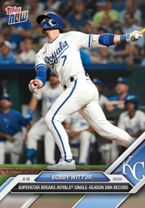 2024 TOPPS NOW MLB CARD KANSAS CITY ROYALS BOBBY WITT JR #720 SETS XBH RECORD - Picture 1 of 1