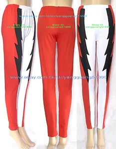 Red/White Spandex Women Men Tights/Pants Unisex Wrestling Pants Trousers F873 - Picture 1 of 10