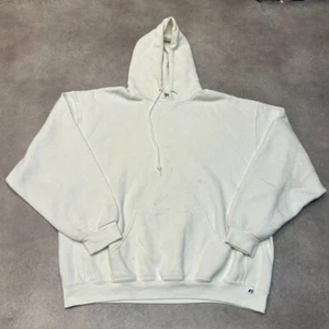 Russell Athletic Hoodie Mens 2XL Blank Pullover Y2K Vintage Sweatshirt, White - Picture 1 of 8