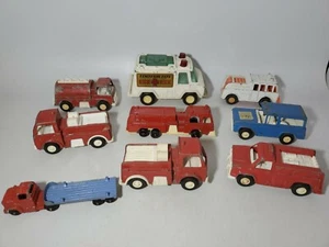 VINTAGE LOT OF 9 TOOTSIE TOY FIRE AND RESCUE TRUCKS - Picture 1 of 12