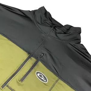 Drake Waterfowl Systems Men's 1/4 Zip Performance Pullover Green/Black • Large - Picture 1 of 6