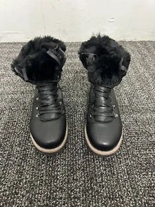 Catherine Malandrino Hershey Faux Fur Lace Up Combat Style Cuff Boots Sz 8.5 - Picture 1 of 8