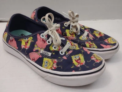 Vans x Spongebob квадратные штаны удобный темно-синий холст низкий верхний кроссовок размер 6,5 - Изображение 1 из 4