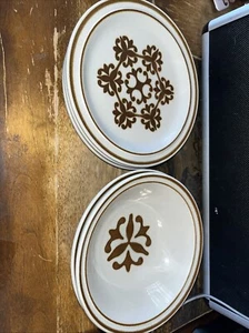 Casual Ceram Stoneware Electra Range Malaga Pattern 3 Salad Plates 2 Cereal Bowl - Picture 1 of 8