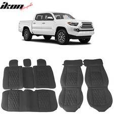 Fits 05-23 Toyota Tacoma 5-Seat Seat Covers Cushion Protector PU Leather - Black