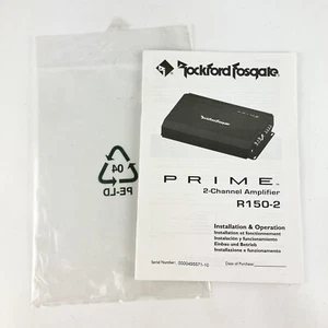 Rockford Fosgate Prime 2-Channel Amplifier R-150-2 Installation User Manual 2008 - Picture 1 of 1