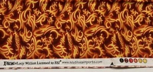 SSI Fabrics X-TREME by Lucy Willink Cotton Orange Flames Abstract 1 Yard x 44" - Picture 1 of 3