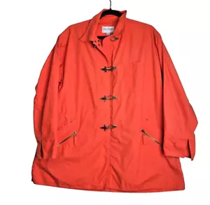 Emanuel Ungaro Womens P Oversized Trench Coat acket HEAVY GOLD Toggles orange - Picture 1 of 14