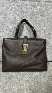 Lauren Ralph Lauren Brown Handbag Soft Leather Purse Metal Logo 12"x9" - Picture 1 of 11