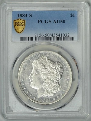 1884-S  PCGS  AU50  *  Key Date Morgan Dollar  *  #43541032 - Image 1 of 4