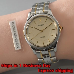 2002 Vintage Seiko Dolce 8J41-6140 Quartz Watch Gold Silver Two-Tone From JAPAN - Picture 1 of 15