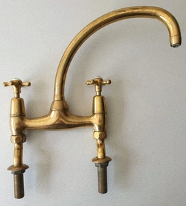 Froy London Vintage Brass Kitchen Mixer Tap. - Picture 1 of 8