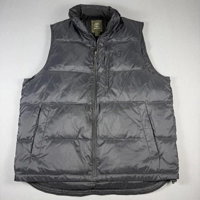 Timberland Vest Mens Large Gray Puffer Down Nylon Outdoor Insulated 2846J Fall13 - Image 1 of 4