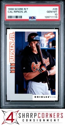 1998 SCORE ROOKIE TRADED #28 CAL RIPKEN JR. ORIOLES HOF PSA 10 - Image 1 of 3