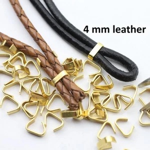 50 Metallklammern für Leder Gold DIY Schmuck Zubehör - Picture 1 of 8