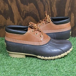 L.L. BEAN Gummi Leder Ente Schuhe Stiefel braun & beige/Herren US Größe 8M - Bild 1 von 10