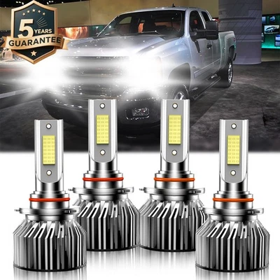For Chevrolet Silverado 1500 1999-2006 LED Headlight Bulbs High Low Beam 10000lm - Image 1 of 4