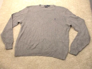 Suéter Gris Tejido Apretado Polo Ralph Lauren De Colección Para Hombres XX Poni Grande - Imagen 1 de 10