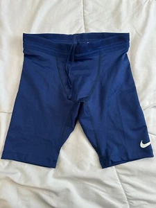 Nike Pro Elite Made In the USA Half Tights Mens Large Navy Blue White DO2122 XX - Picture 1 of 7