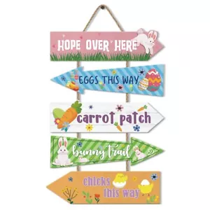 Easter Hang Wood Decor Welcome Door Signs Set of 53”X11”Easter Wood Wreath Co... - Picture 1 of 7