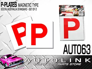 MAGNETIC TYPE P PLATES SOUTH AUSTRALIAN STD RED P WITH WHITE PLATE PAIR AUT-O63 - Picture 1 of 3
