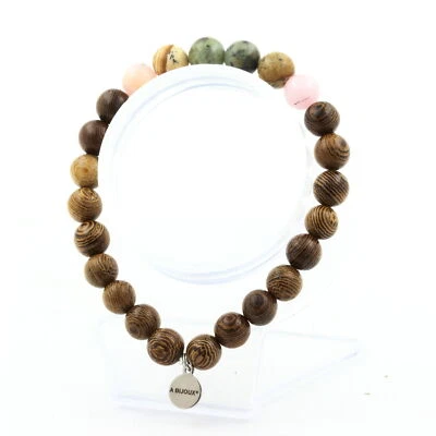 Mineralien und Steine Précieuses. Armband Perlen Türkis Afrikanischer + Opal Ros - Bild 1 von 4