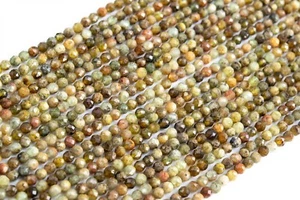 "Cuentas de granate verde natural genuino de 3 mm grado AA cuentas redondas facetadas sueltas de 15,5" - Imagen 1 de 3