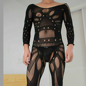 Men Costume Full Body stockings Fishnet Bodysuit Gay Sissy Underwear Fetish Wear