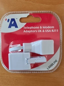 TELEPHONE & MODEM ADAPTORS UK & USA RJ 11 - Picture 1 of 2