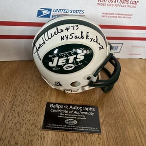 JOE KLECKO SACK EXCHANGE SIGNED NY JETS Riddell MINI HELMET With HOLOGRAM COA - Picture 1 of 7