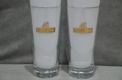 2x Fuller's Chiswick Griffin Brewery Half Pint 10oz Beer Glass Gold Logo CE M09 - Image 1 of 4