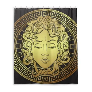 Black Shower Curtain Waterproof Fabric Shower Curtains for Bathroom with 12 T... - Picture 1 of 7