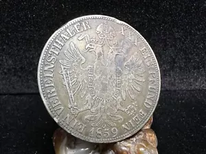 1859 M Austria Thaler - 1 Vereinsthaler - Francis Joseph I - World Silver - Picture 1 of 2