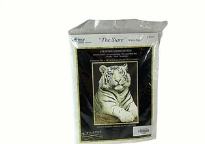 Kreative Designs The Stare White Tiger Counted Cross Stitch Kit  - Bild 1 von 3